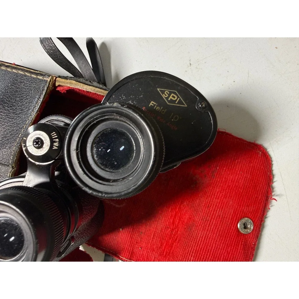 Vintage Optex 7x35 SPI Special Wide Angle Binoculars Japan with Leather Case